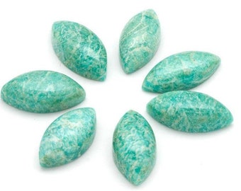 Natural Amazonite Marquise Natural Calibrated Back Flat Cabochon Gemstones Sizes 3x6 4x8 5x10 6x12 7x14 8x16MM,Loose Stone Cabochon Gemstone