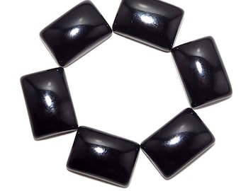 AAA+ Quality Natural Black Onyx Rectangle Shape Cabochon Flat Back Calibrated Wholesale Handmade Gemstones, All Sizes Available ring Jewelry