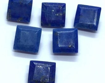 Blue Lapis Lazuli Square Shape Calibrated Faceted Cut Gemstone For Jewelry Making, Blue Lapis Faceted Cut Size Available 3mm - 15mm Gemstone