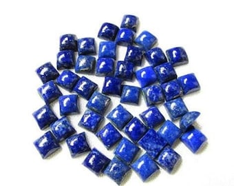 Natural Lapis Lazuli Square Shape Cabochon Flat Back Calibrated Wholesale Gemstones,All Sizes Available Gemstone For Jewelry Making,5 to 20m