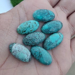 Tibetan Turquoise Cabochon: Oval Green Gemstone for Jewelry Making