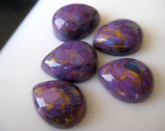 Natural Purple Copper Turquoise Pear shape Gemstone, Cabochon for making beautiful jewelry, Purple Copper Turquoise Cabs Loose Gemstones