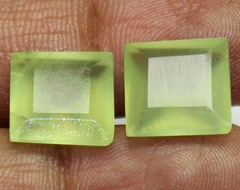 Natural Prehnite 3mm-15mm Square Faceted Cut Loose Gemstone 3mm 4mm 5mm 6mm 7mm 8mm 9mm 10mm 11mm 12mm 13mm 14mm 15mm AAA+A Top Quality 100%