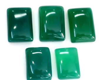 Green Onyx Rectangle shape Gemstone, Cabochon for making beautiful jewelry, Natural Green Onyx Handmade Loose Gemstone,best Quality gemstone
