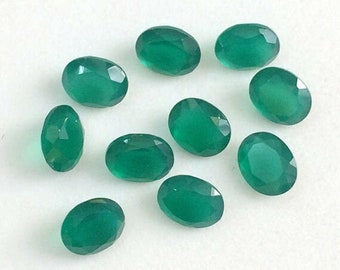 Green Onyx Oval shape Gemstone, Faceted Cut for making beautiful jewelry,Natural Green Onyx Cut Handmade Loose Gemstone,best QualityGemstone