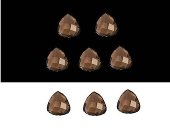 Natural Smoky Quartz Trillion Shape Rose Cut, Quartz Loose Gemstone For Jewelry Making, Black Color Smoky Quartz Calibrated Size 5mm-15mm