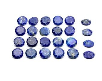 Blue Lapis Lazuli Round Shape Calibrated Faceted Cut Gemstone For Jewelry Making, Blue Lapis Faceted Cut Size Available 3mm - 15mm Gemstone