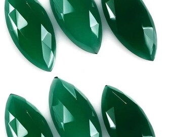 Natural Green Malachite Marquise Rose Cut 5X10MM-8X16MM Loose Gemstone 5X10MM, 6X12MM, 7X14MM, 8X16MM Calibrated Size Loose Cut Gemstone