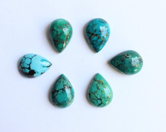 Natural Tibetan Turquoise Pear shape Gemstone,Cabochon for making beautiful jewelry,Tibetan Turquoise Cabs Loose Gemstone,All SizesAvailable
