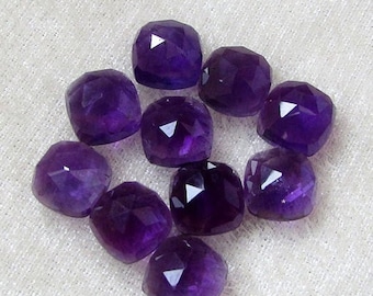 100% Natural Purple Amethyst Cushion Rose Cut Size 5X5MM To 15X15MM AAA Amethyst Cushion Rose Cut Calibrated Size Loose Gemstone,Top Quality