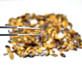 Natural Marquise shaped Tiger's eye flat back calibrated gemstone cabochon sizes available3x6 4x8 5x10 6x12 7x14 8x16MM Tiger's eye Gemstone