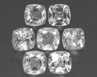 3MM To 15MM Natural White Topaz Cushion Faceted Cut Gemstone- AAA+++ Quality Loose white topaz Calibrated Gemstone, Use For jewelry making