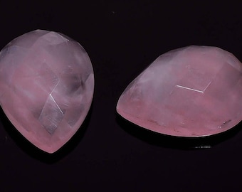 Natural Rose Quartz Rose Cut Gemstone Pear Shape Size 5x7mm - 12x16mm Rose Gemstone, High Quality Natural Rose Quartz Pear Loose Gemstone