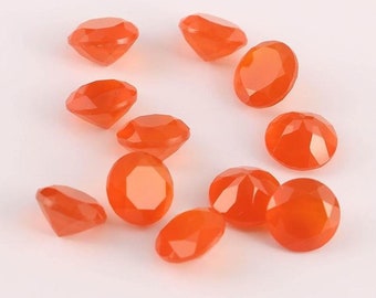 Natural Carnelian 3mm-15mm Round Faceted Cut Loose Gemstone, Carnelian Faceted, 3mm 4mm 5mm 6mm 7mm 8mm 9mm 10mm 11mm 12mm 13mm 14mm 15mm