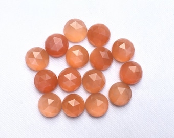 Natural AAA Peach Moonstone Round Rose Cut 5mm 6 7 8 9 10mm 11 12mm 13 14 15mm Peach Moonstone Round Rose Cut loose gemstone wholesale lot