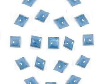 Natural Blue Opal Square Shape Cabochon Flat Back Calibrated Wholesale Gemstones,All Sizes Available Gemstone For Jewelry Making, 5m to 20mm