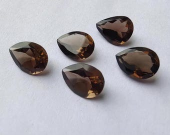 Natural Smoky Quartz Faceted Cut Gemstone Pear Shape Size 3x5mm - 12x16mm Gemstone, High Quality Natural Smoky Quartz Pear Loose Gemstone