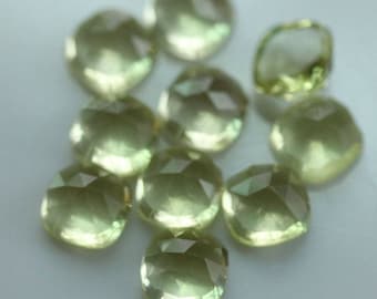 Natural Lemon Quartz CUSHION Rose Cut 5mm to 15mm Loose Gemstone 5mm 6mm 7mm 8mm 10mm 11mm 12mm 13mm 14mm 15mm Gemstone for jewelry Making