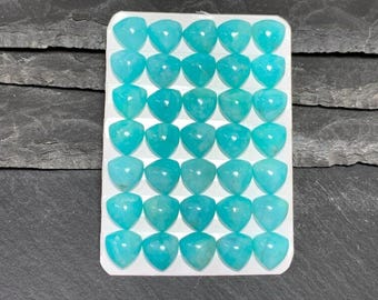 Amazonite Trillion Cabochon 3MM To 15MM, Natural Amazonite Trillion Cabochon loose gemstone, Semi Precious Gemstone Lot, Calibrated Size Gem