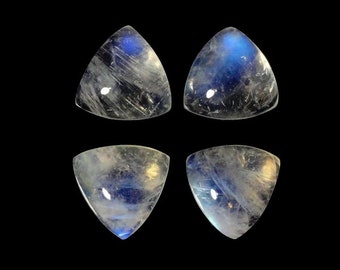 5x5mm Natural Trillion Moonstone Cabochon CALIBRATED, Rainbow Moonstone Loose Stone Cab, Semi Precious Gemstone Lot,Trillion shape flat back