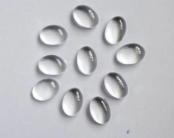 Natural Crystal Quartz Oval Shape Cabochon, Crystal Quartz Gemstone, Crystal Quartz Loose Gemstone ,Crystal Quartz Oval Size 3X5mmTo12X16mm