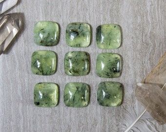 Natural Prehnite 3mm-15mm Cushion Cabochon Loose Gemstone 3mm 4mm 5mm 6mm 7mm 8mm 9mm 10mm 11mm 12mm 13mm 14mm 15mm AAA+A Top Quality 100%