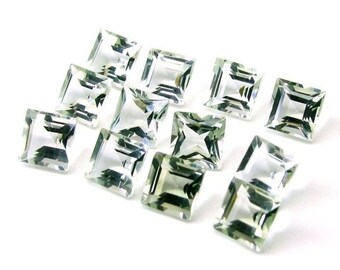 100% Natural Green Amethyst Square Faceted Cut Size 3X3MM To 15X15MM AAA Green Amethyst Square Cut Calibrated Size Loose Gemstone, Quality