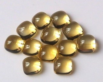 Natural Citrine Cushion Shape Cabochon Flat Back Calibrated Wholesale Gemstones,All Sizes Available Gemstone For Jewelry Making, 5m to 15mm