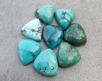 Natural Tibetan Turquoise Triangle Shape Cabochon Flat Back Calibrated Wholesale Gemstones,All Sizes AvailableGemstone For Use JewelryMaking