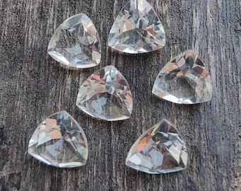 Natural Crystal Quartz, Trillion Shape Faceted Cut,AAA Quality Crystal Quartz Loose Gemstone,Crystal Quartz Gemstone 3MM-15MM Crystal Quartz