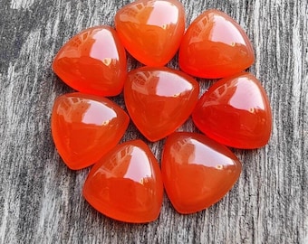 Natural Carnelian Trillion Shape Cabochon Flat Back Calibrated Wholesale Gemstones, Quality All Sizes Available, Gemstone For Jewelry Making