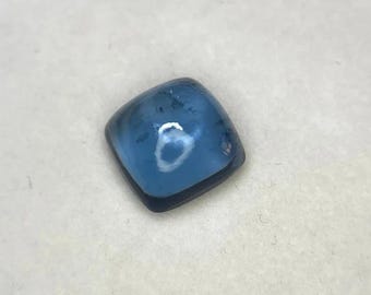 AAA+ London Blue Topaz 3mm-10mm Loose Square Flat Back Smooth Cabochon | Genuine Fine London Blue Topaz Precious Gemstone Loose Cabs Lot