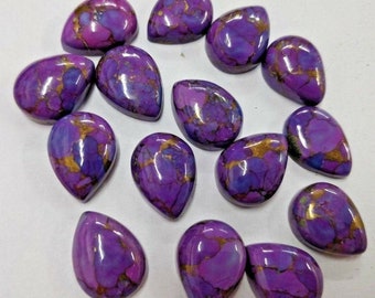 AAA Purple copper Turquoise Pear Shape Cabochon Size 3x5mm To 12x16mm Natural Purple copper Turquoise Pear Cabochon Loose Gemstone, jewelry