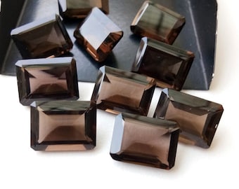 Natural Smoky Quartz Faceted Cut Gemstone,CALIBRATED Quartz Rectangle Cut,Semi Precious Loose Gemstone,Good Quality Cut ,All Sizes Available