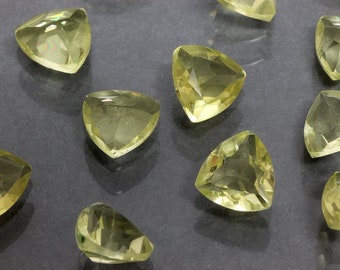Natural Lemon Quartz Faceted Cut Gems, Calibrated Trillion Semi Precious Loose Gemstone, Wholesale Good Quality Cut, jewelry making Gemstone