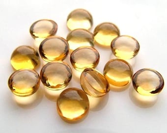 Natural Citrine Round Shape Cabochon Flat Back Calibrated Wholesale Gemstones,All Sizes Available Gemstone For Jewelry Making, 5m to 15mm