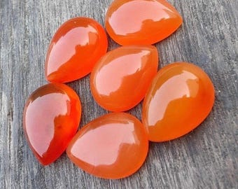 Natural AAA Carnelian pear cabochon 3X5MM - 12X16MM Flat back Calibrated Size Wholesale lot Loose Gemstone, Pear Shape Carnelian GemStones