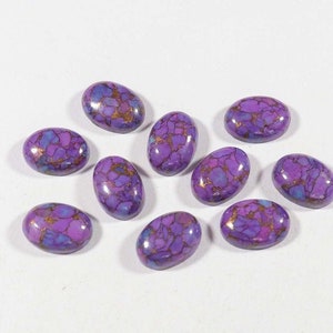 AAA Purple Copper Turquoise Cabochon: Oval Loose Gemstone