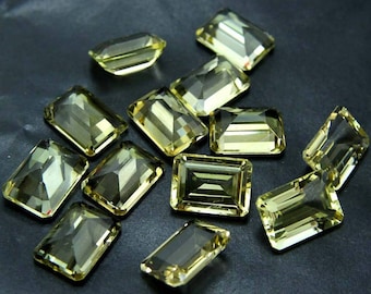 Natural Lemon Quartz Faceted Cut Gemstone, CALIBRATED Quartz Rectangle Cut, Semi Precious Loose Gemstone, Quality Gems, All Sizes Available