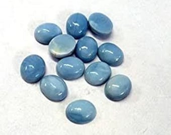 Natural Blue Opal Cabochon, Blue Opal, Blue Opal, Wholesale Opal Gemstone,3X5mm To 12x16mm, Calibrated Oval Gemstone, Wholesale Lot Gemstone