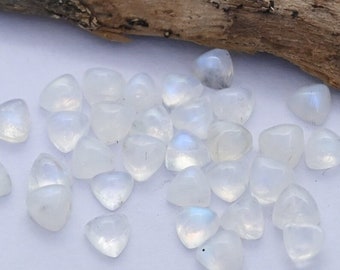 Natural Rainbow moonstone 15mm Trillion cabochon, Rainbow moonstone circle gemstones, jewelry making cab, semi precious stone wholesale Lots