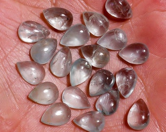 3x5 MM To 10x14 MM Natural Aquamarine Pear- AAA Quality Loose Cabochon Gemstone-100% Percent Natural Gemstone- Use Earring Pendant Jewellery