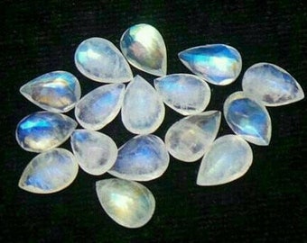3x5mm to 12x16mm AAA Quality Natural Rainbow Moonstone Pear Faceted Cut ,Pear shape Rainbow moonstone Brilliant Cut Oval Calibrated Gemstone
