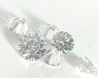 AAA White D E Color Brilliant Cut Round Loose Moissanite Gemstone , Pass Diamond test, 8x8mm to 10x10mm Round Brilliant Cut Moissanite Stone