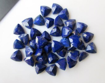Blue Lapis Lazuli Trillion Shape Calibrated Faceted Cut Gemstone For Jewelry Making, Blue Lapis Faceted Size Available 3mm - 15mm Gemstone