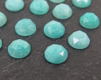 Natural Amazonite Round Rose Cut 5mm to 15mm Loose Gemstone 5mm 7mm 9mm 10mm 11mm 13mm 14mm 15mm, Semi Precious Gemstone For Making Jewelry