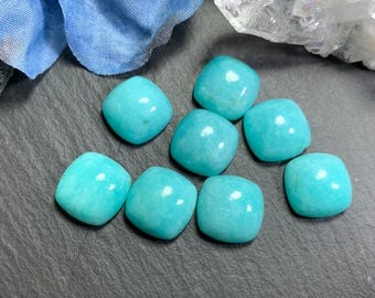 Amazonite Cushion Cabochon 3MM To 15MM, Natural Amazonite Cushion Cabochon loose gemstone, Semi Precious Gemstone Lot, Calibrated Size Gems