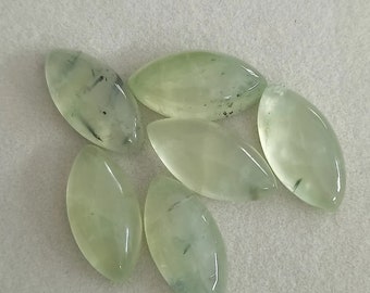 Natural Marquise shaped Prehnite flat back calibrated gemstone cabochon sizes available3x6 4x8 5x10 6x12 7x14 8x16MM Prehnite Loose Gemstone