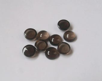 Natural Smoky Quartz Cabochon, CALIBRATED Quartz Round Cab, Semi Precious Loose Gemstone, Good Quality Cabochons, jewelry making Gemstone
