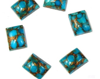 Blue Copper Turquoise Rectangle shape Gemstone Cabochon for making beautiful jewelry, Natural Blue Copper Turquoise Loose quality Gemstone